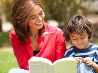 Adult reading to child