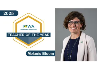 2025 Iowa Teacher of Year Headline Graphic