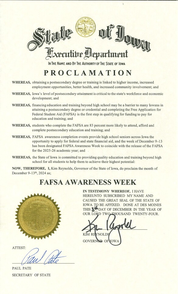 FAFSA declaration