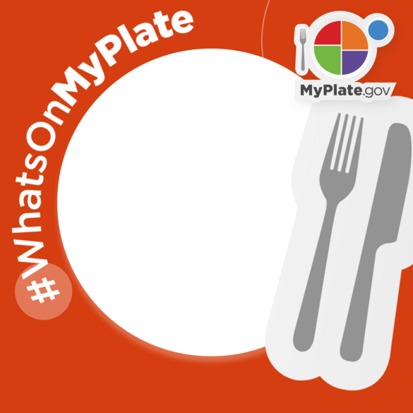 MyPlate frame with fork and knife