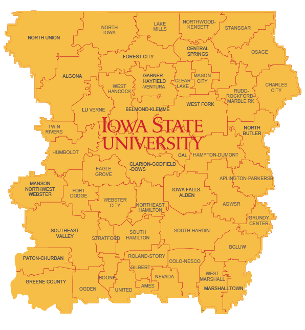 North Central Iowa STEM Region Map