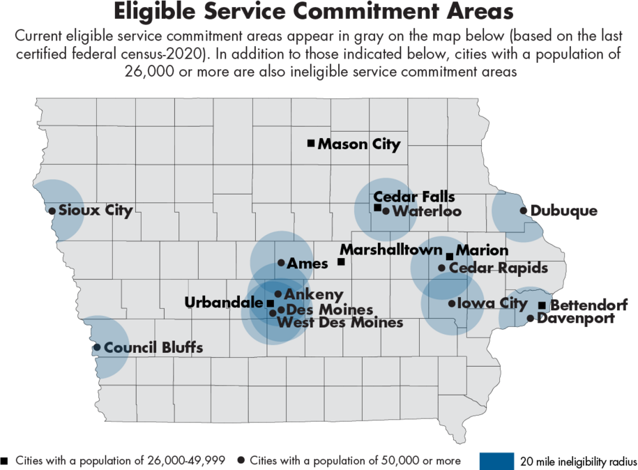 Eligible service commitment areas
