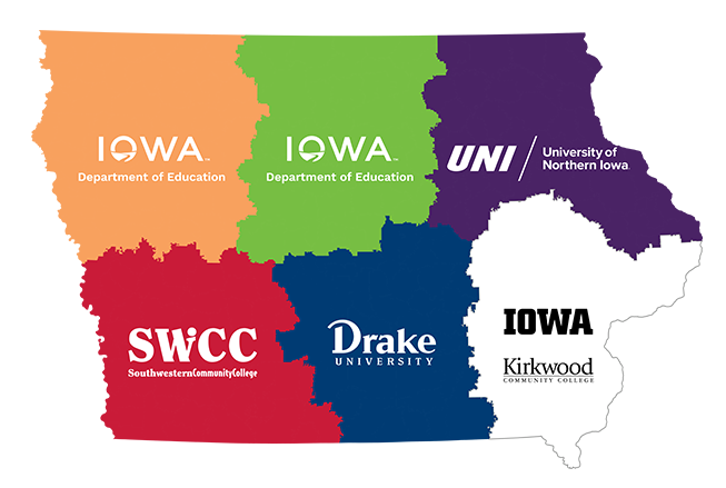 Iowa STEM Regions Map